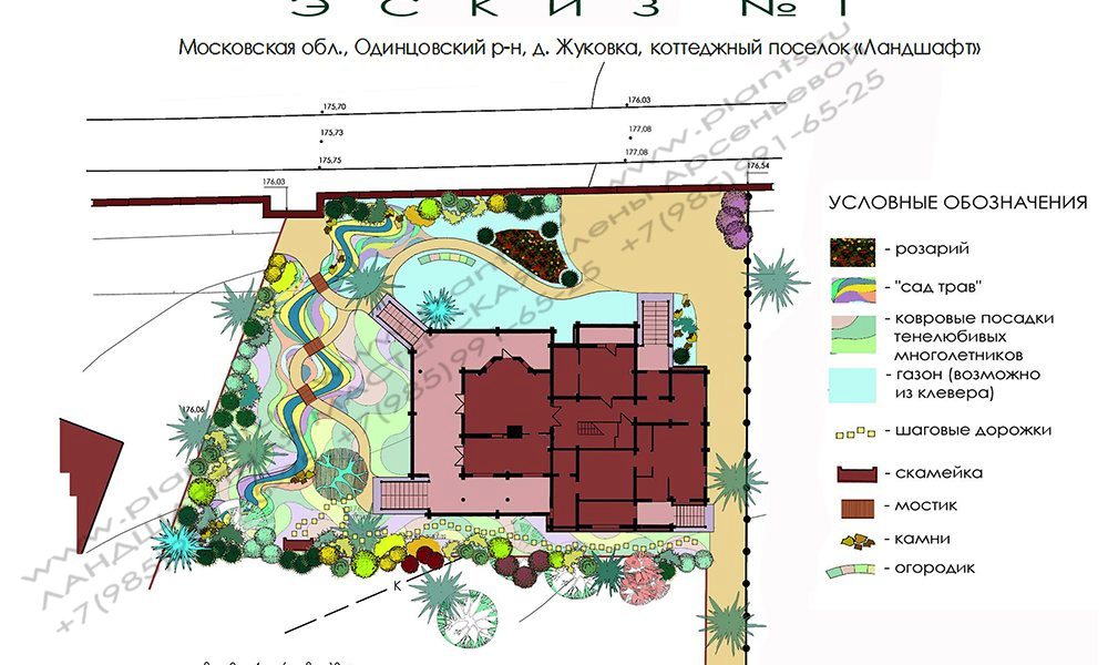 Проект ландшафтного дизайна участка - ГЕНПЛАН вариант 1